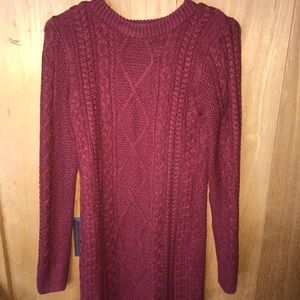 Maroon sweater dress